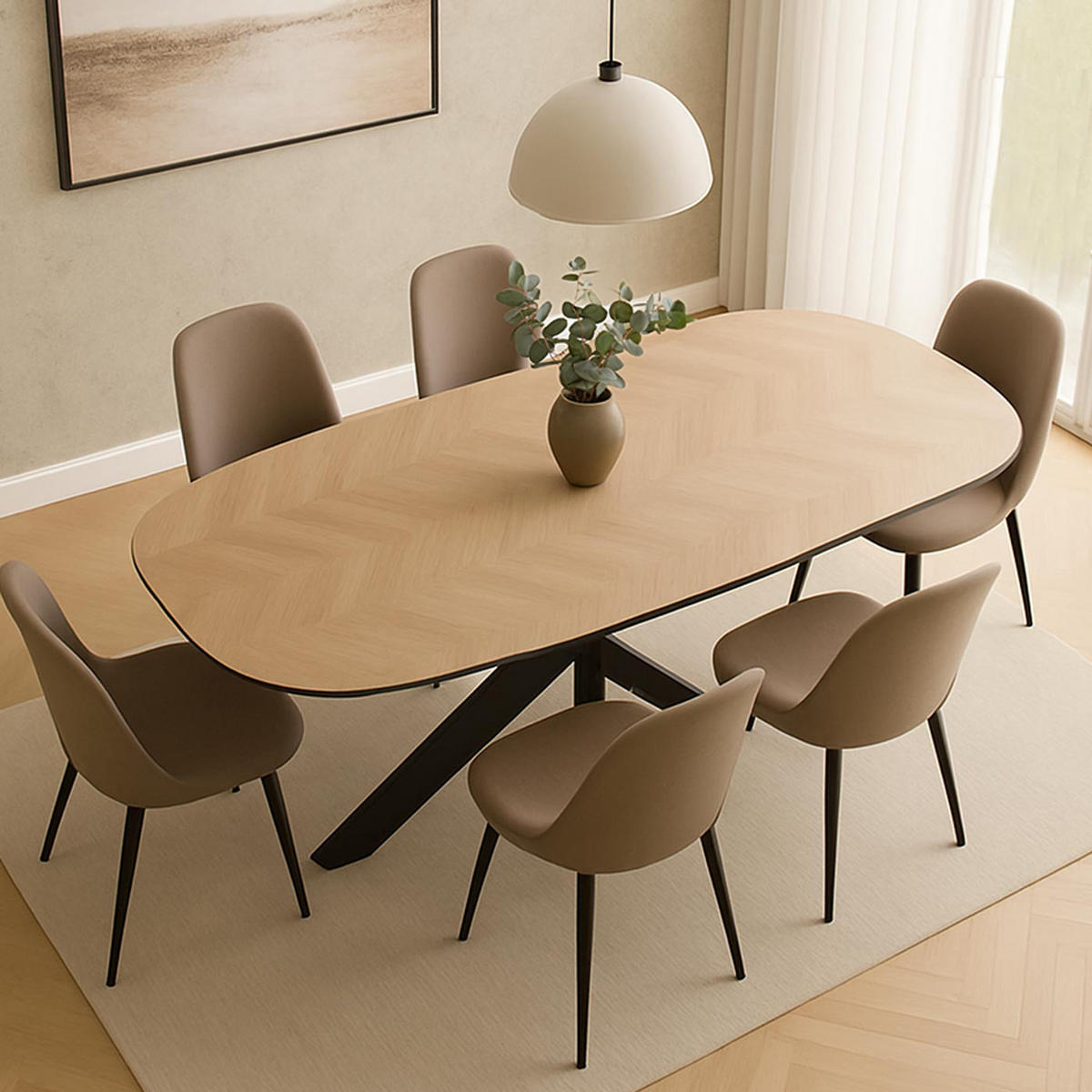 ESSZIMMERTISCH oval Eiche Dekor - Eichefarben, Holzwerkstoff (100/200/77cm) - MCW