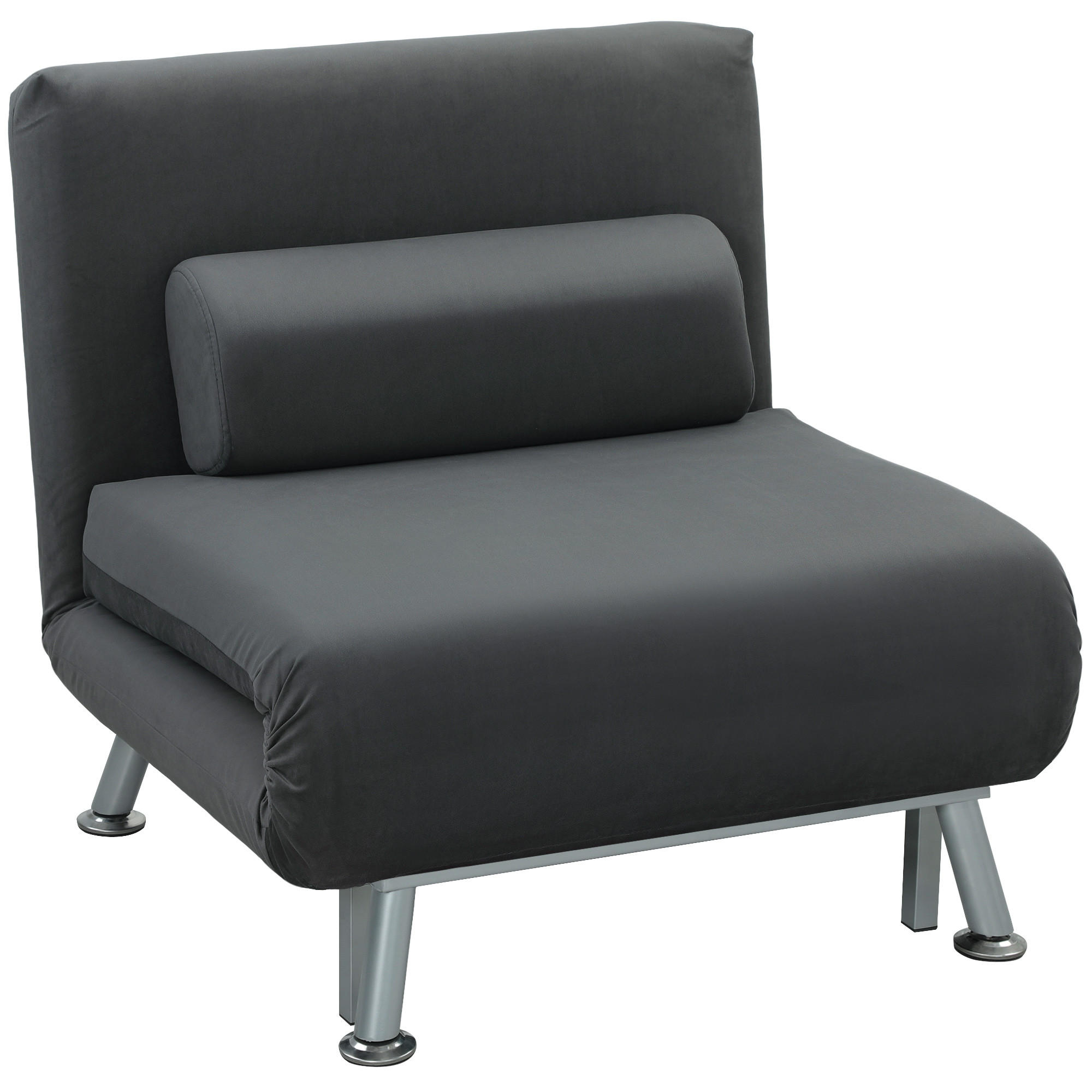SCHLAFSESSEL mit Bettfunktion 75L x 70B x 75H cm Dunkelgrau - Dunkelgrau, Kunststoff (70/75/75cm) - HOMCOM