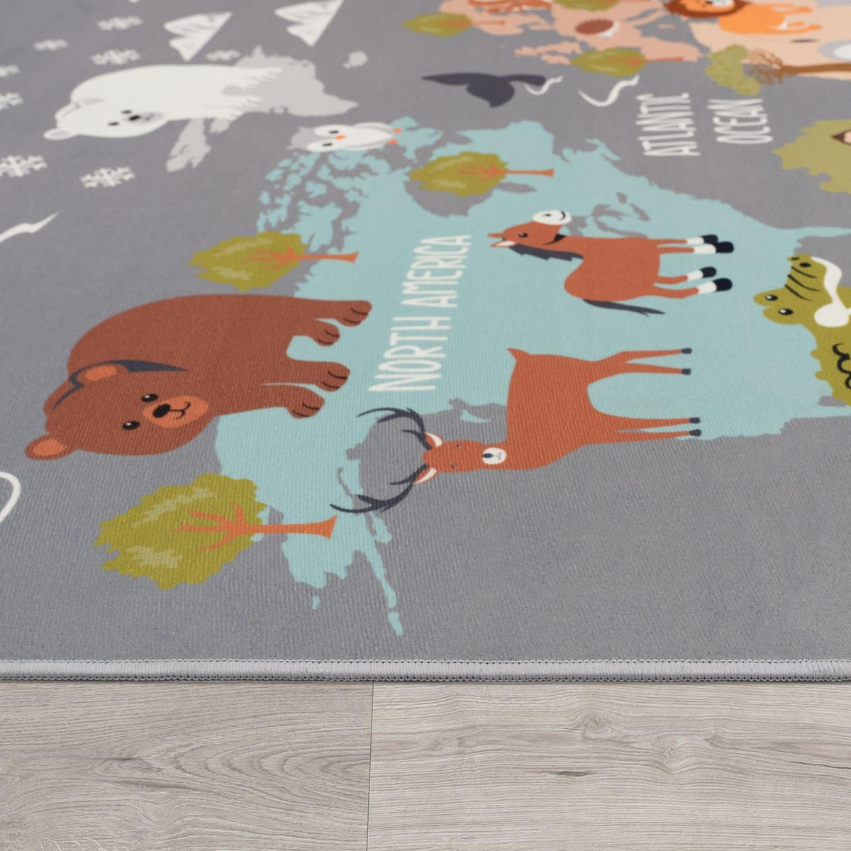 KINDERTEPPICH BINO 581 GRAU 160D - Grau, Kunststoff (160/160cm) - Paco Home