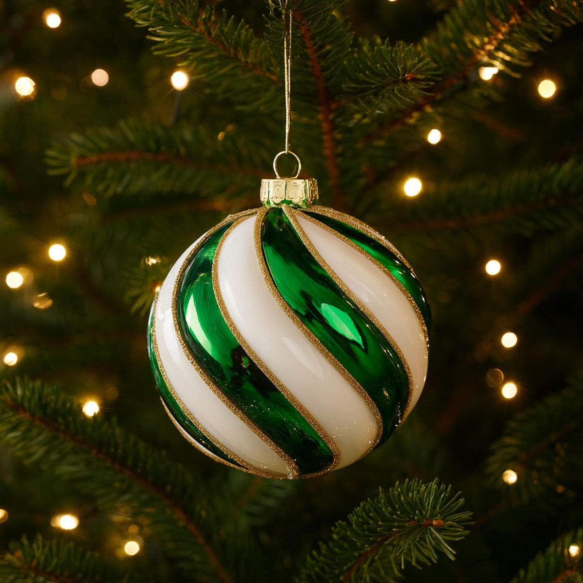WEIHNACHTSKUGEL Glas CANDYBALL, Ø100 mm, Grün, Christbaumkugeln, Weihnachtsdeko Xmas, Christmas Deko - Grün, Glas (10/10/10cm) - home&you