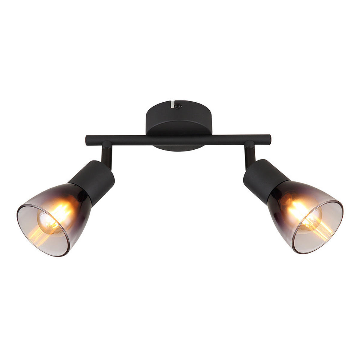 DECKENLEUCHTE Metall Schwarz-matt Rauchglas - Schwarz, Glas (22/8/18.5cm) - Globo Lighting