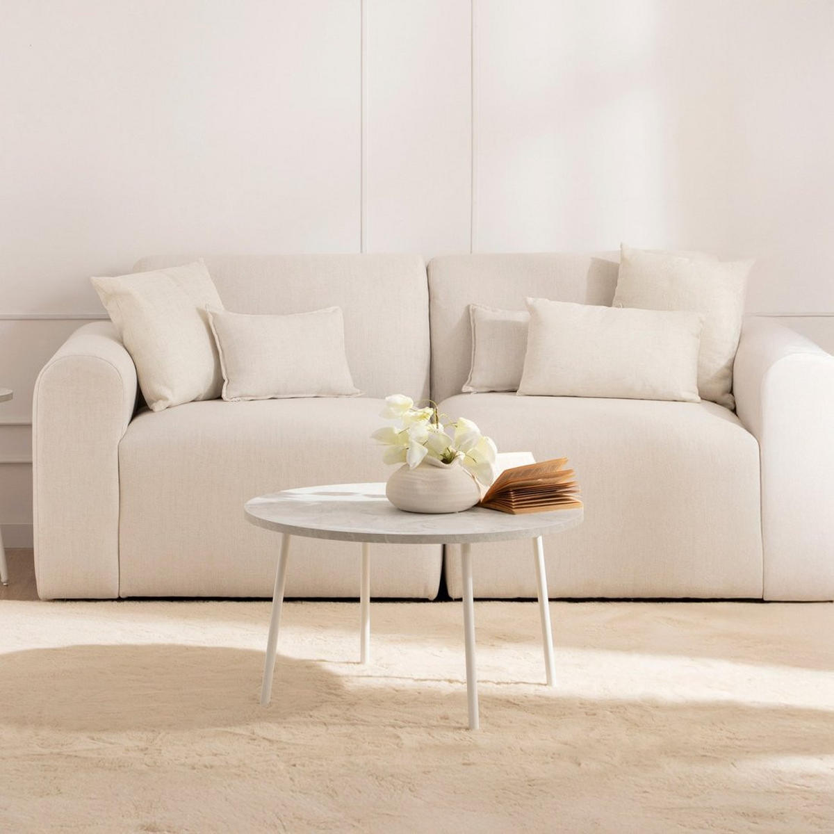 COUCHTISCH FESTER Siena Weiß 70 cm x 40 cm - Weiß, Holzwerkstoff (70/70/40cm) - Klast Home