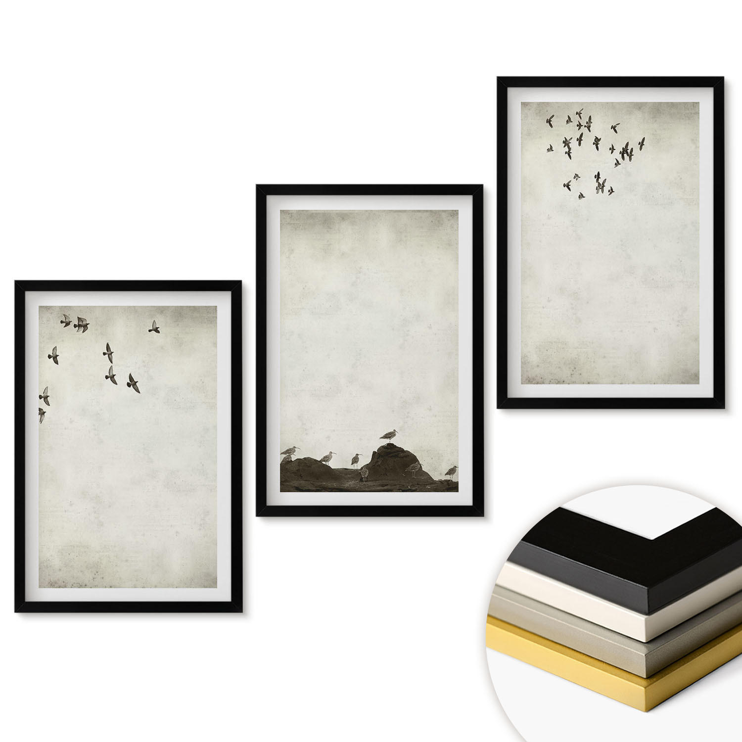 ArtPrintCave Wandbilder Schwarz 40x60 cm