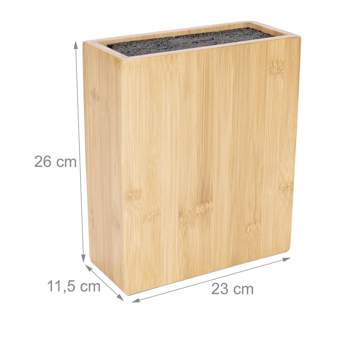 MESSERBLOCK - Hellbraun, Holz/Kunststoff (23/26/11.5cm) - Relaxdays