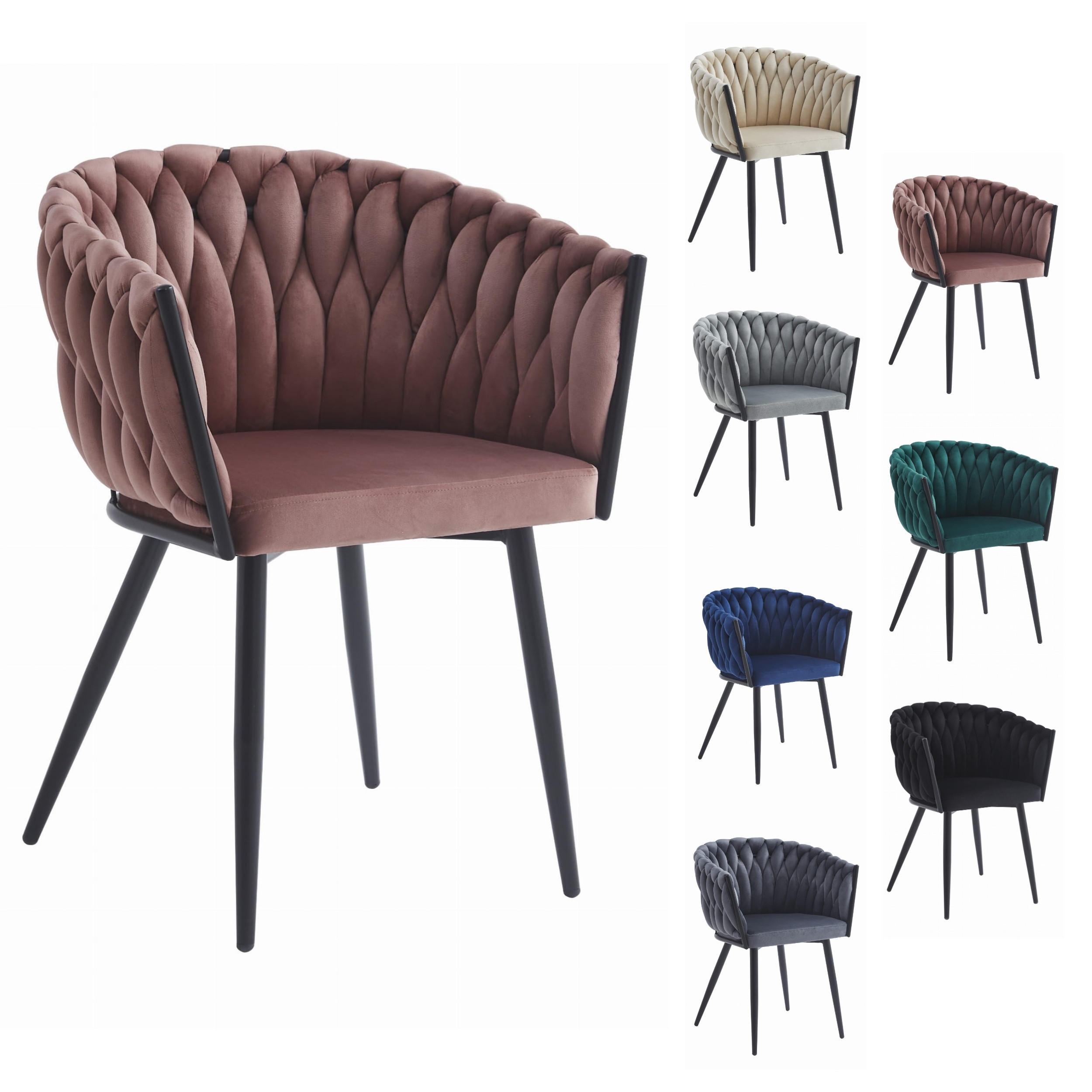 Thumbnail - Komodee Stuhl, Schwarz, Textil, 48x93x56 cm, Esszimmer, Stühle, Esszimmerstühle, Vierfußstühle