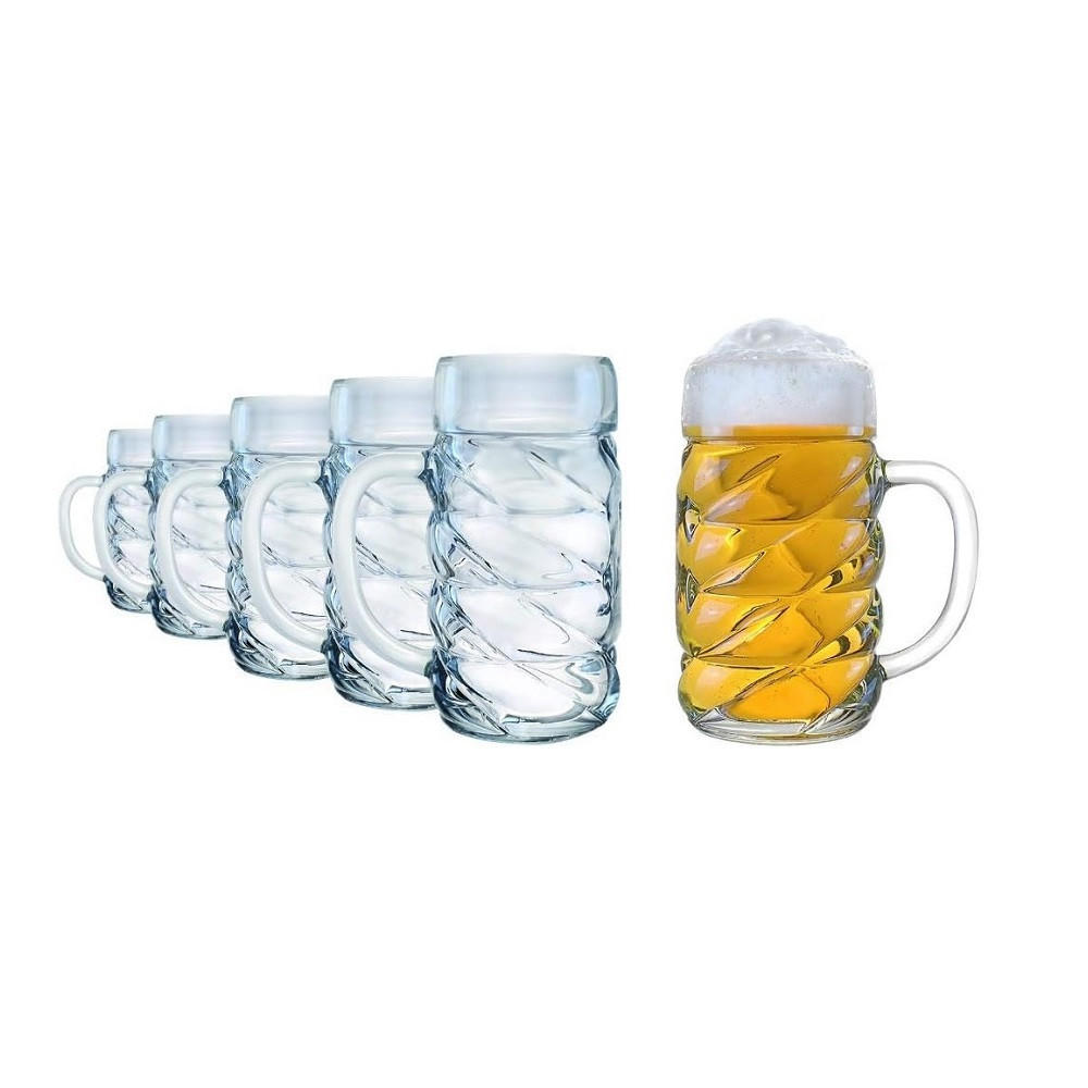 BIERKRUG Diamond 1,0 l 6er Set - Transparent, Glas (1L) - Stölzle