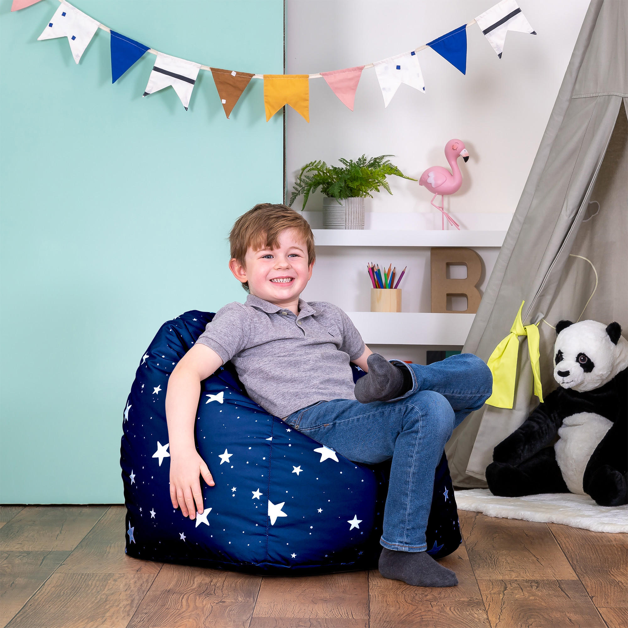 SITZSACK für Kinder Sternenklar - Blau, Kunststoff (53/50/53cm) - icon