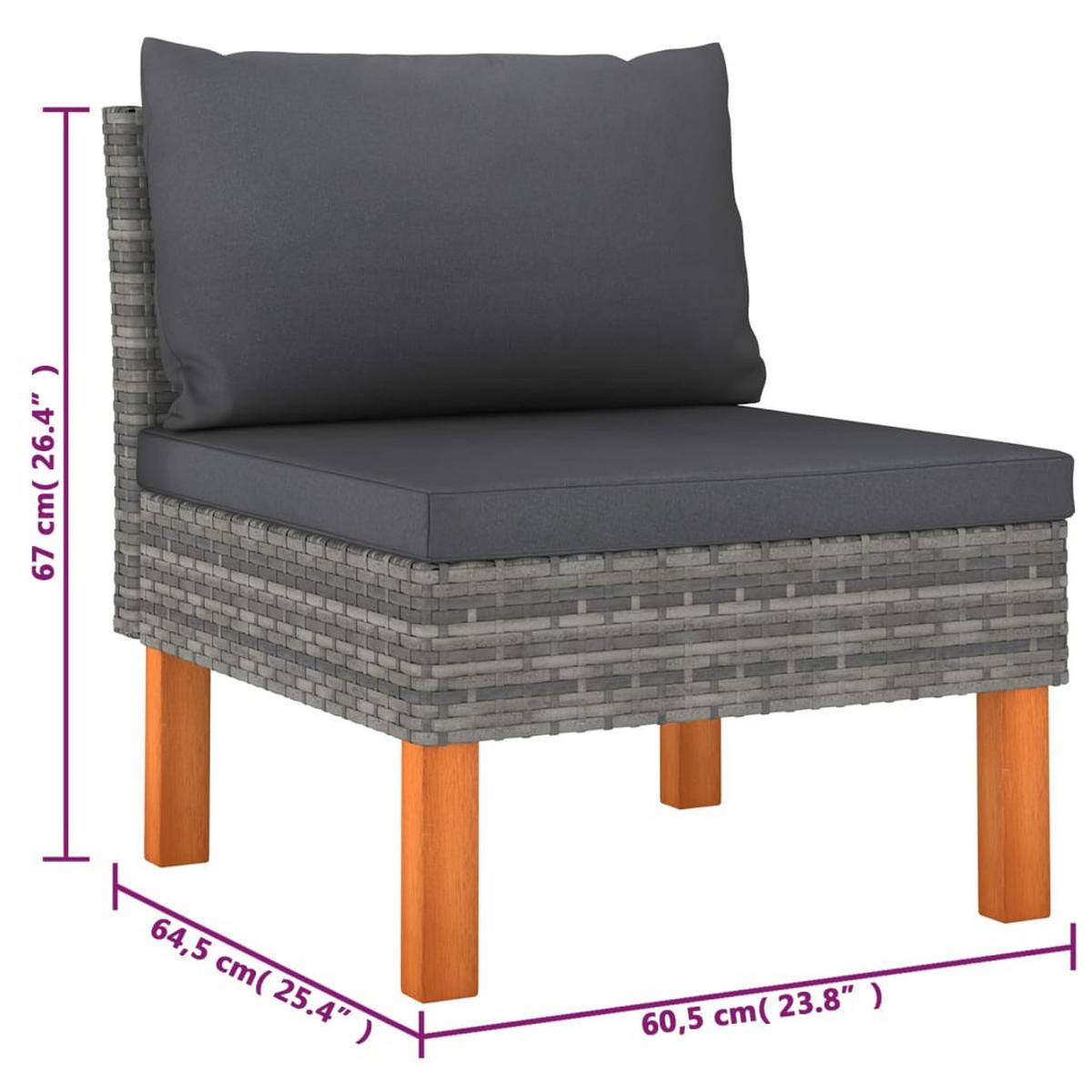 GARTENSET Yawman 6-teilig - Grau, Metall - Nettlife