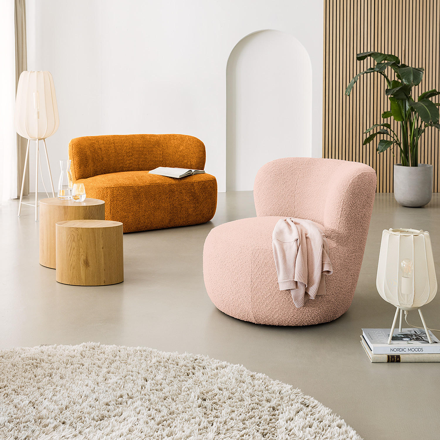 SESSEL - Mauve/Schwarz, Textil (78/75/84cm) - home24