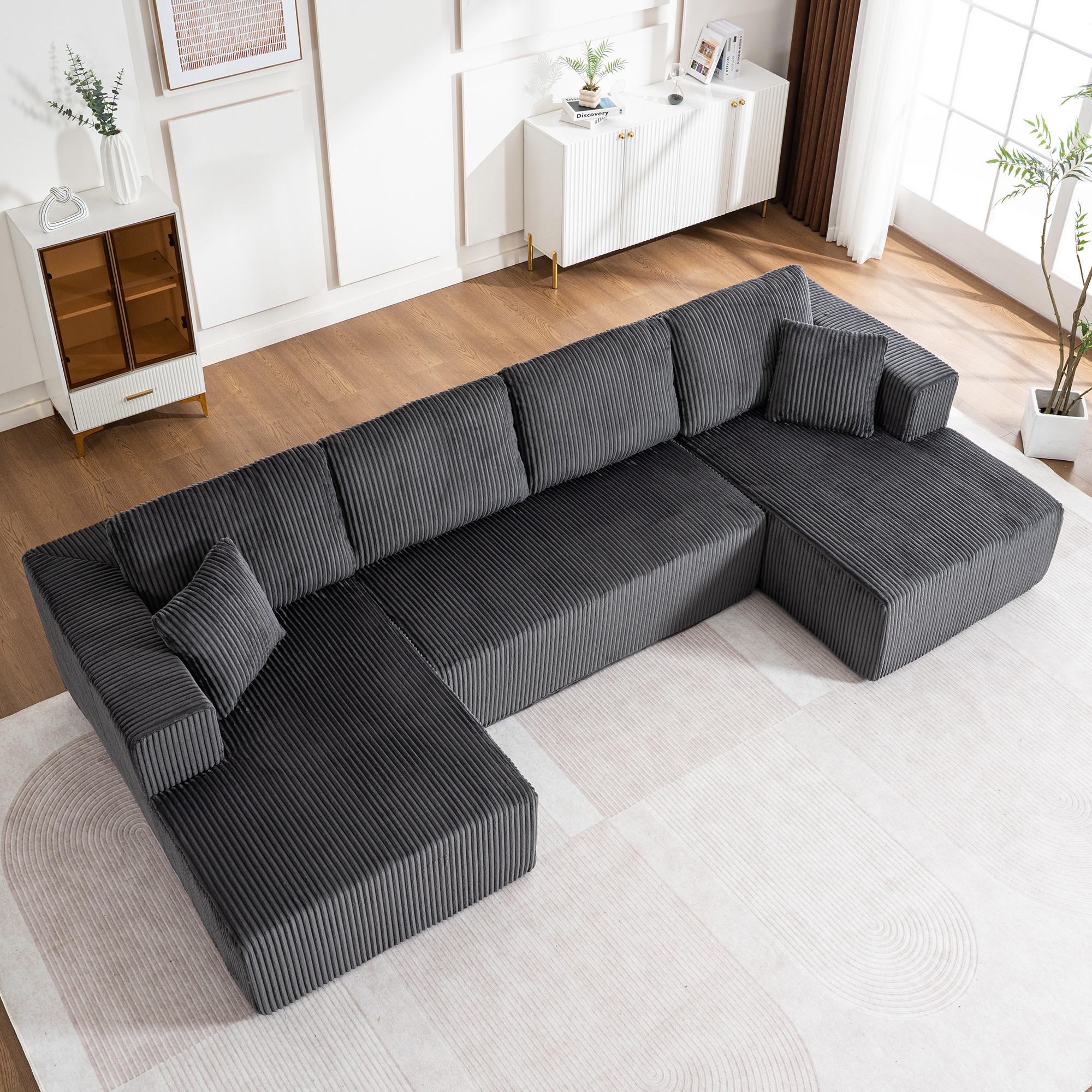 ComfortXL Wohnlandschaft Grau 156x88x332 cm