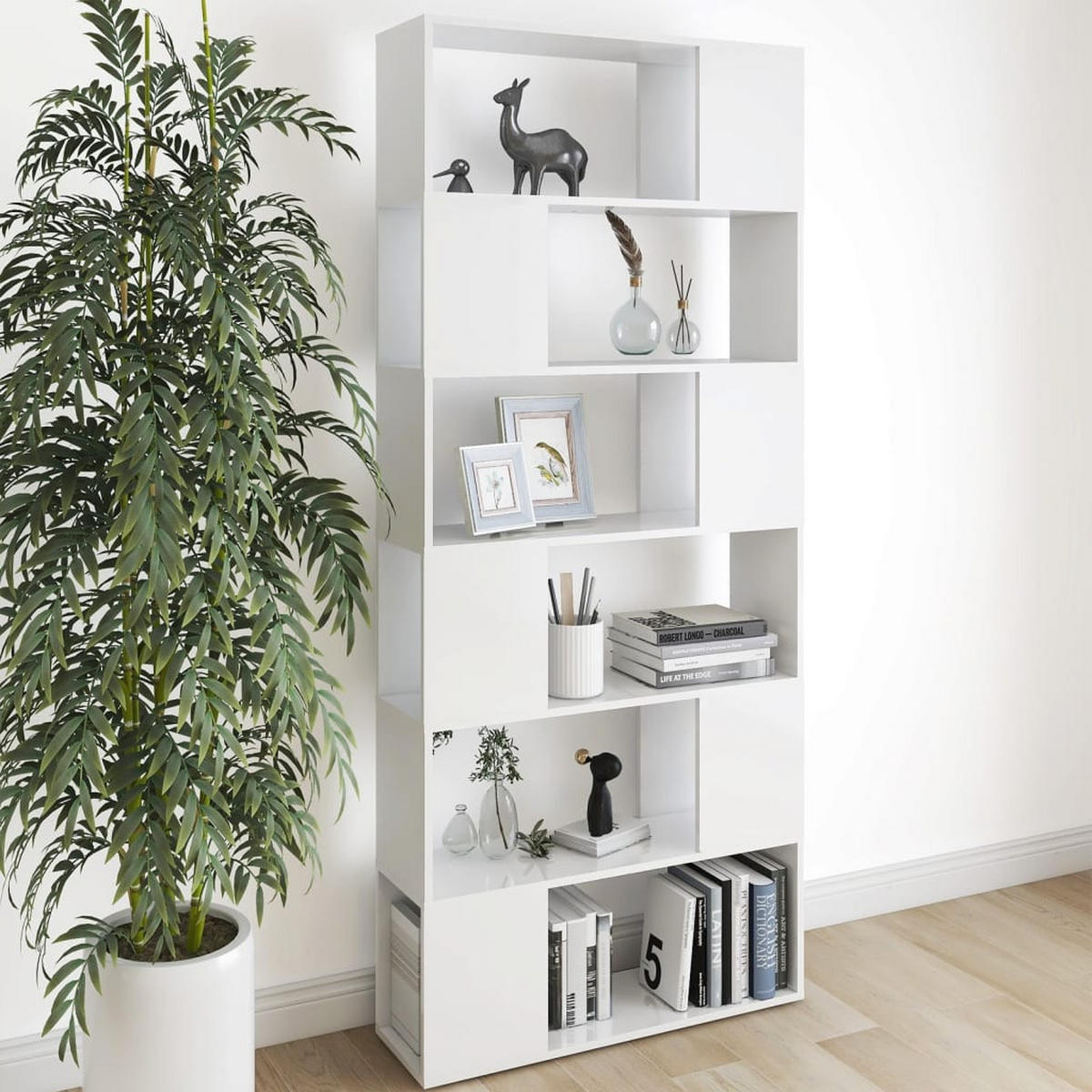 BÜCHERREGAL Raumteiler Weiß 80/24/186 Cm Holzwerkstoff - Weiß, Holz (80/186/24cm) - vidaXL