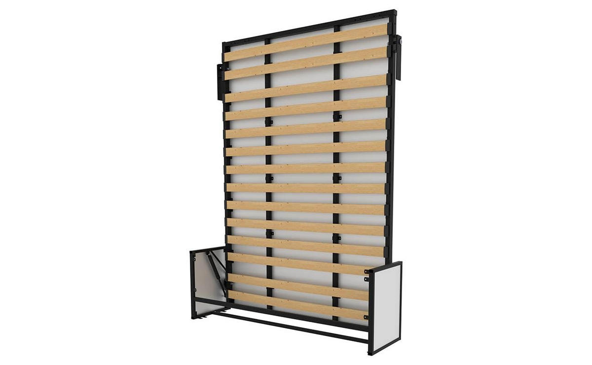 SCHRANKBETT Morphy Studio Modulares SizeFlex- und TypeFlex-System - 140x200, Vertikal - Schwarz, Metall (140/200cm) - WallBedKing