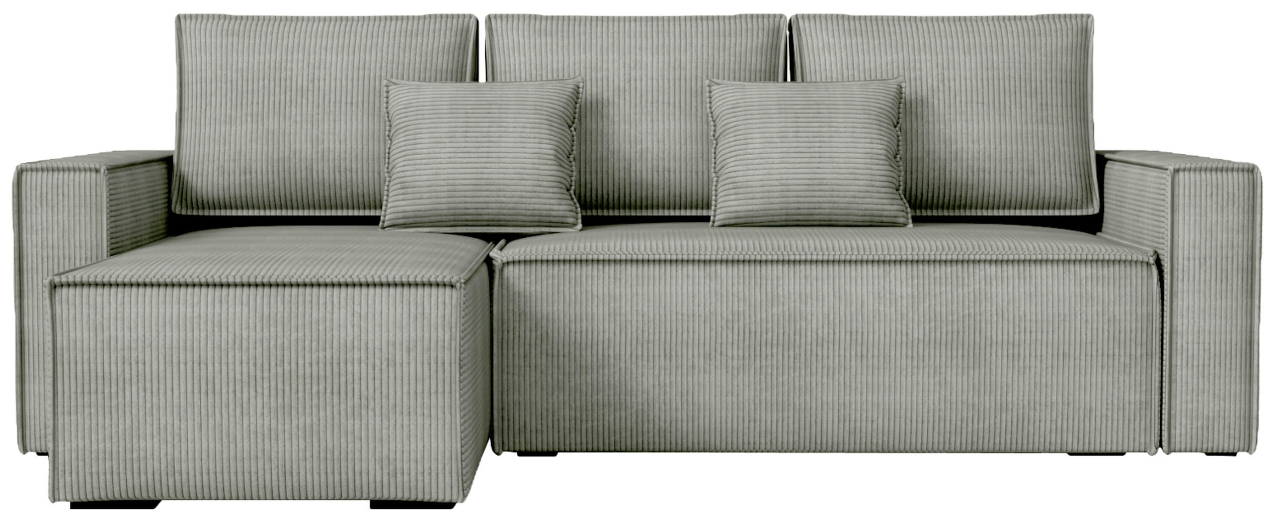 ECKSOFA Dexter mit Schlaffunktion Grau Cord - Hellgrau, Textil (238/141cm) - Bromarkt