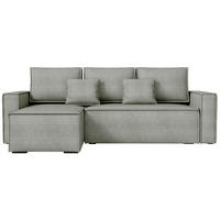 ECKSOFA Dexter mit Schlaffunktion Grau Cord - Hellgrau, Textil (238/141cm) - Bromarkt