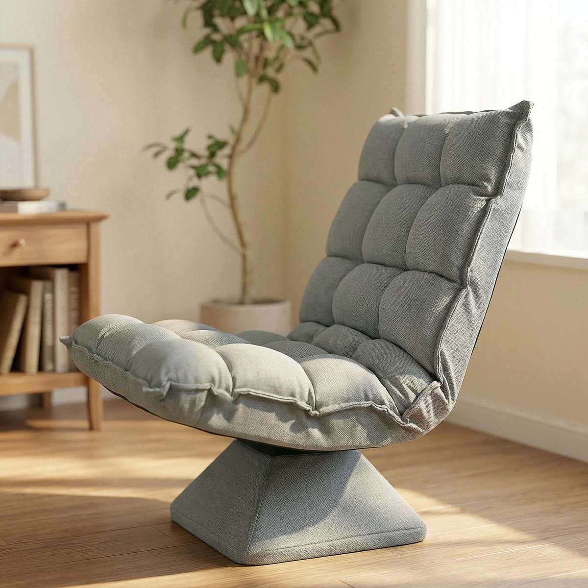 RELAXSESSEL DE-06633 drehbar Hellgrau - Hellgrau, Textil/Metall (70/95/62cm) - ComfortXL