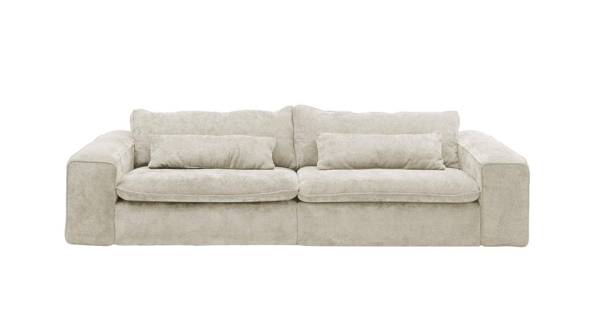 BIGSOFA mit Mikrofaser-Flachgewebe Eden - Beige/Schwarz, Kunststoff/Textil (300/80/118cm) - ed exciting design