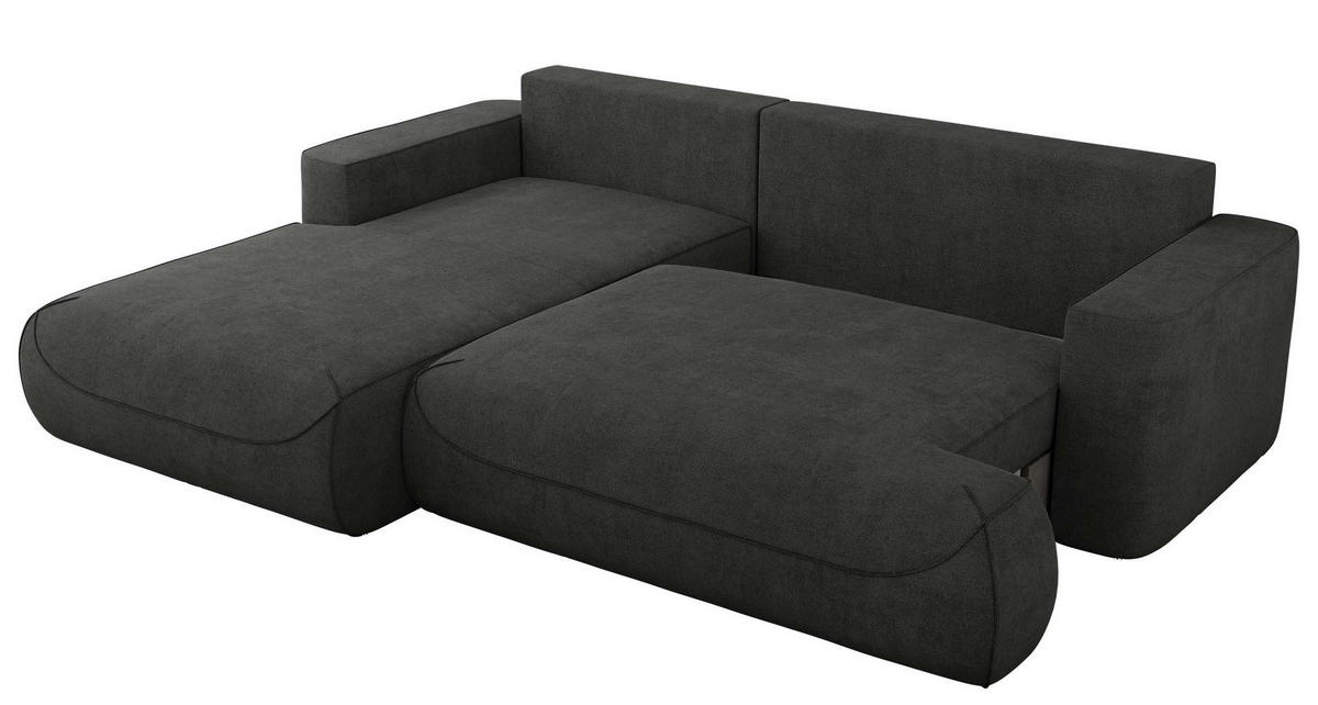ECKSOFA OVO L Dunkelgrau Struktur - Links Seite - Dunkelgrau/Schwarz, Kunststoff/Textil (271/195cm) - MKS