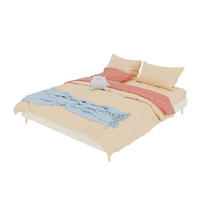 POSTEL 160/200 cm béžová z látky a kovu s pevným rámem v moderním stylu - béžová, textil (160/200cm) - OKWISH