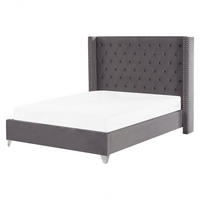 POLSTERBETT 160/200cm Grau Lubbon - Grau, Textil (160/200cm) - Beliani