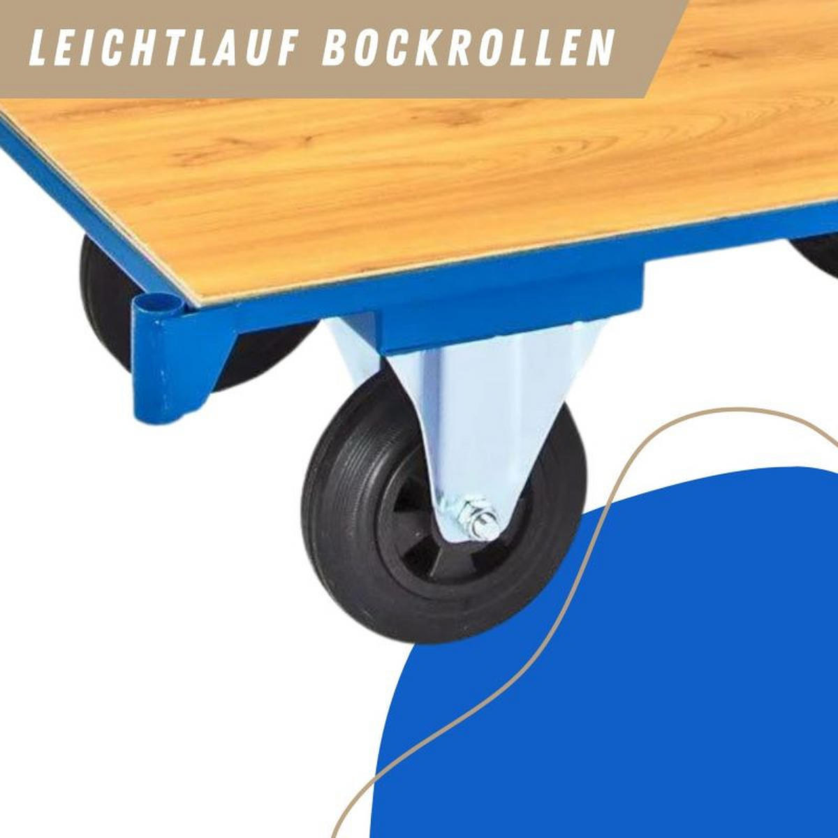 TRANSPORTWAGEN 93x51x95cm Traglast 180kg Lichtblau - Blau, Holz (95/51/93cm) - PROREGAL