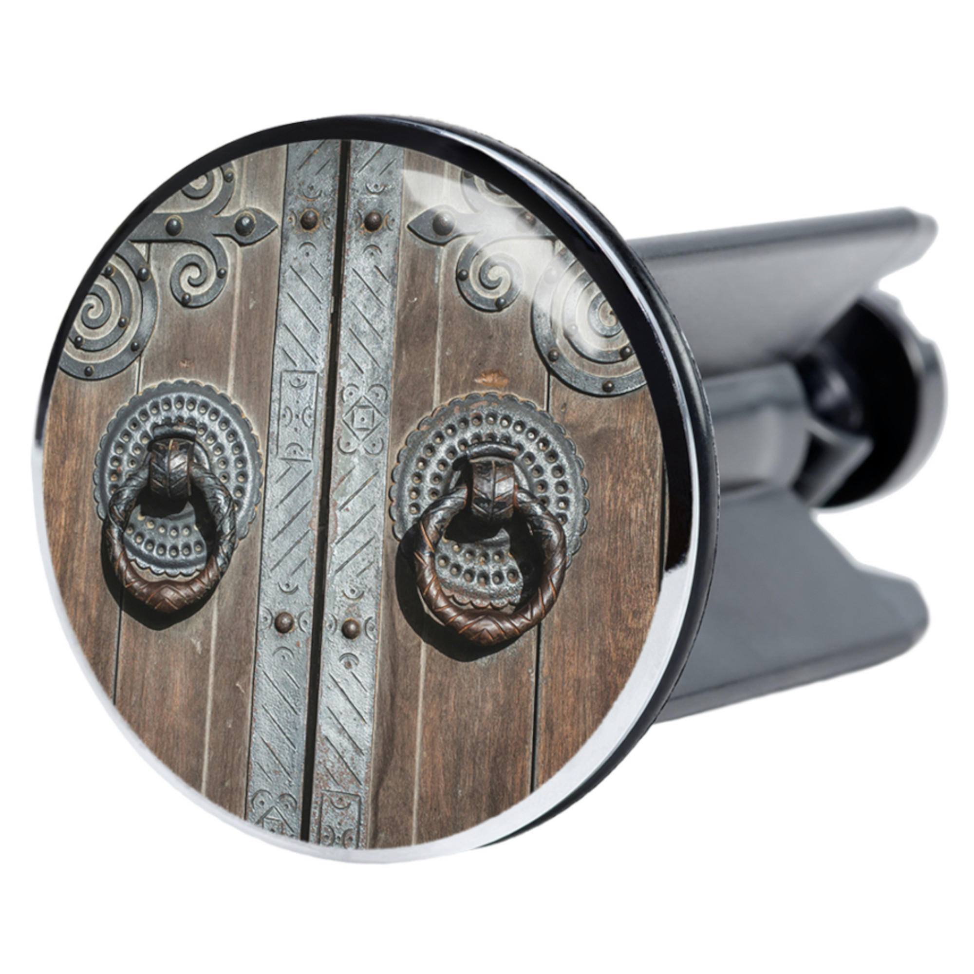 WASCHBECKENSTÖPSEL Door - Braun, Kunststoff/Metall (4/7/7cm) - Sanilo