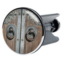 WASCHBECKENSTÖPSEL Door - Braun, Kunststoff/Metall (4/7/7cm) - Sanilo