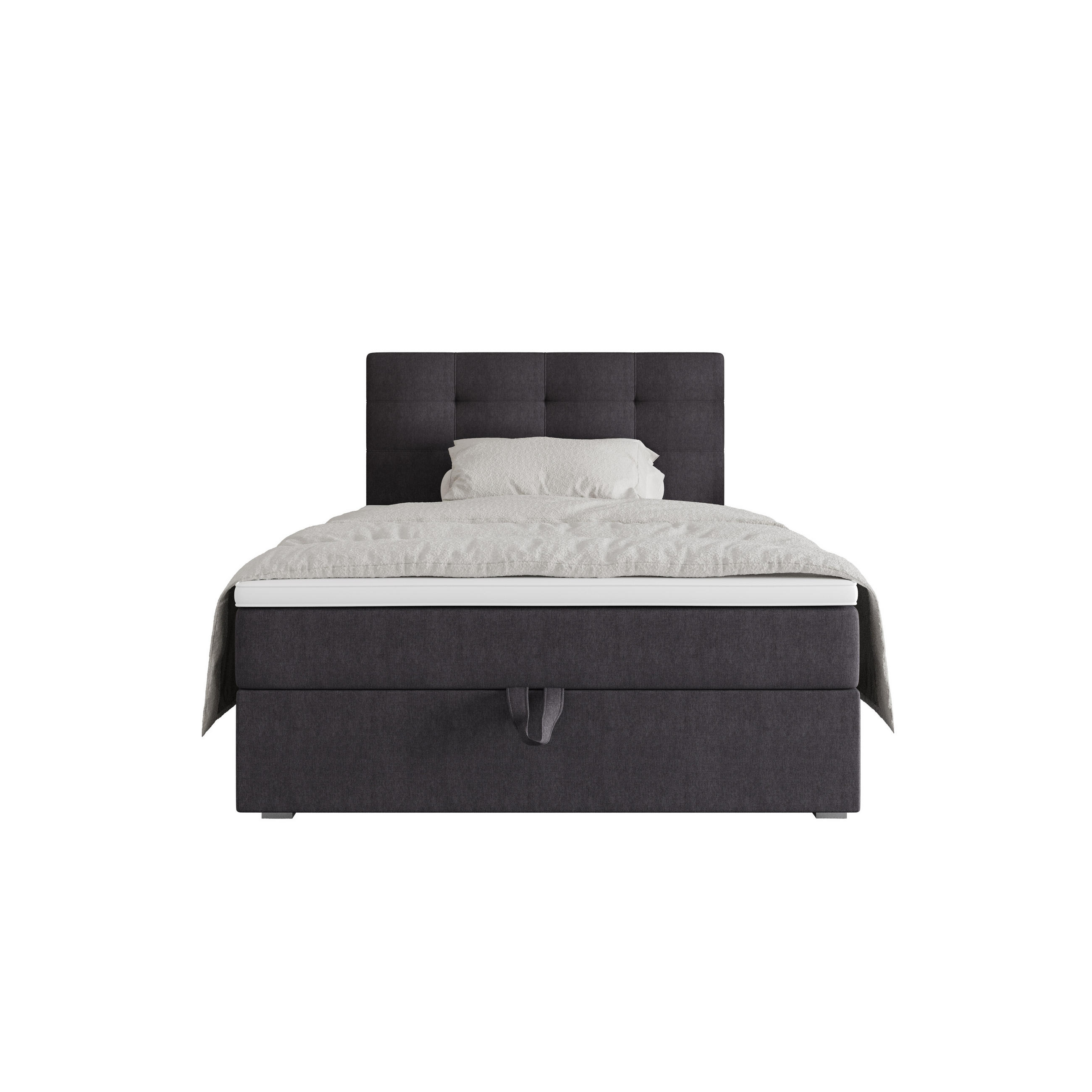 BOXBETT FADO 2 100x200, mit Matratze H3 und Topper, Cosmic 97 - Grau, Holz/Kunststoff (100/200cm) - Bedante