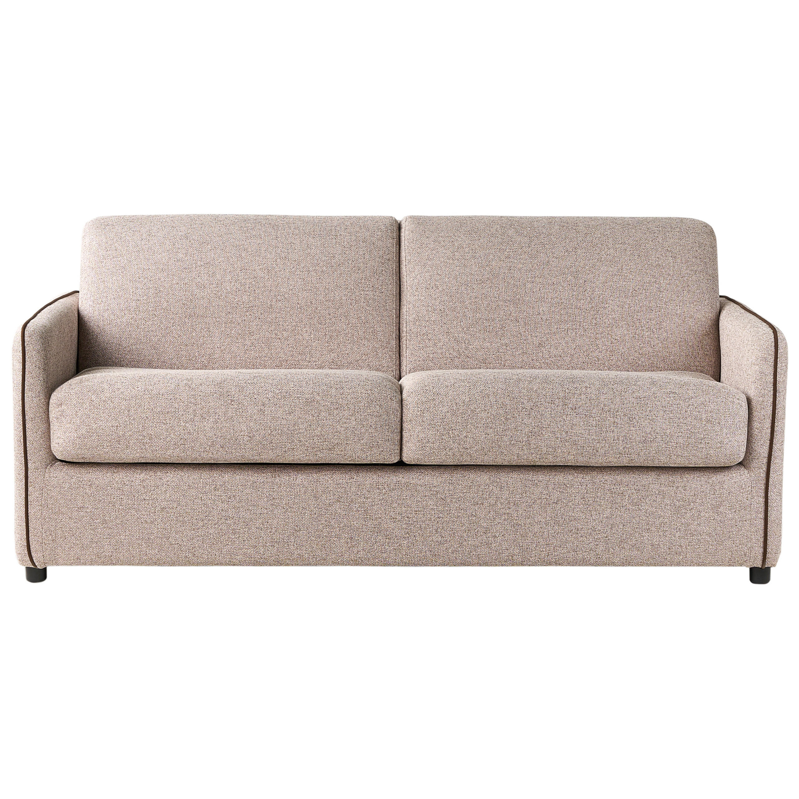 SCHLAFSOFA 2-Sitzer Stoff Hellbraun Ishoj - Hellbraun/Braun, Textil (176/80/96cm) - Beliani
