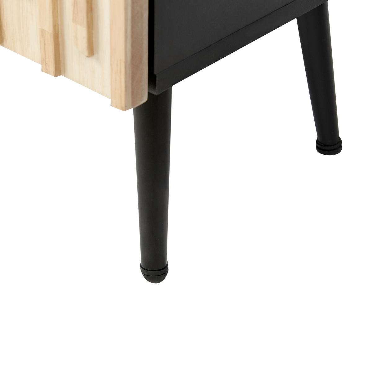 TV STOLEK Světlejší Odstín dřeva/Černý Dalcross - černá/světle hnědá, kompozitní dřevo (120/45/36cm) - Beliani