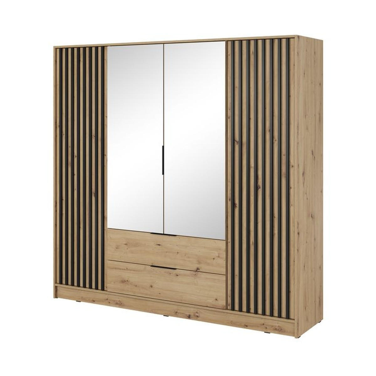 KLEIDERSCHRANK – 206 cm – Nelly – Eiche - Eiche Artisan, Holzwerkstoff (206/200/51cm) - hi-markt