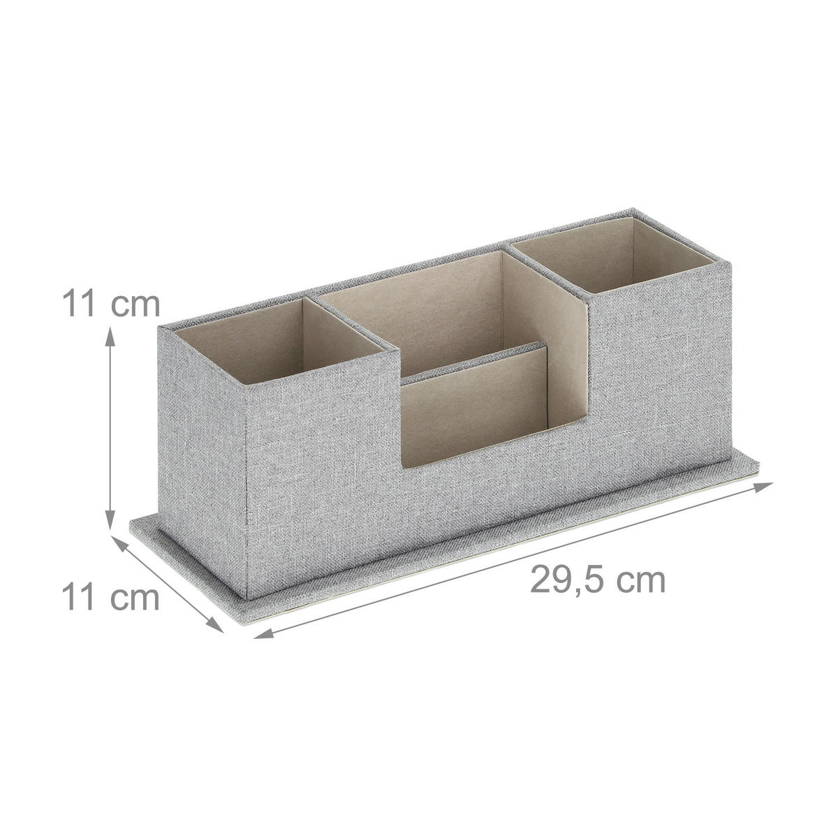 SCHREIBTISCHORGANIZER - Grau, Holzwerkstoff/Kunststoff (11/29.5/11cm) - Relaxdays