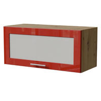 KLAPPHÄNGESCHRANK Brerra W4BS/80 WKF Eiche Artisan / RAL 3002 karminrot Hochglanz 80 / 32,5 / 36cm - Rot/Eiche Artisan, Holz/Holzwerkstoff (80/36/32.5cm) - Feldmann-Wohnen