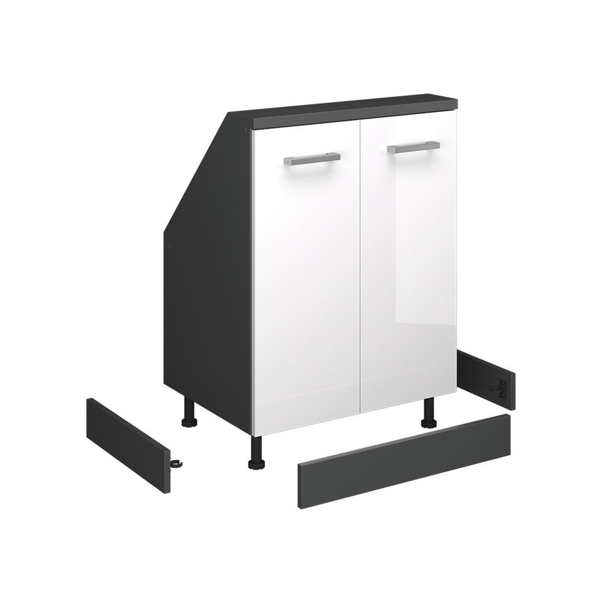 SOKLOVÝ PANEL R-Line, Antracit/Antracit, 42.3 cm Sada 2 kusů - antracitová, kompozitní dřevo (42.3/9.6/1.6cm) - Vicco