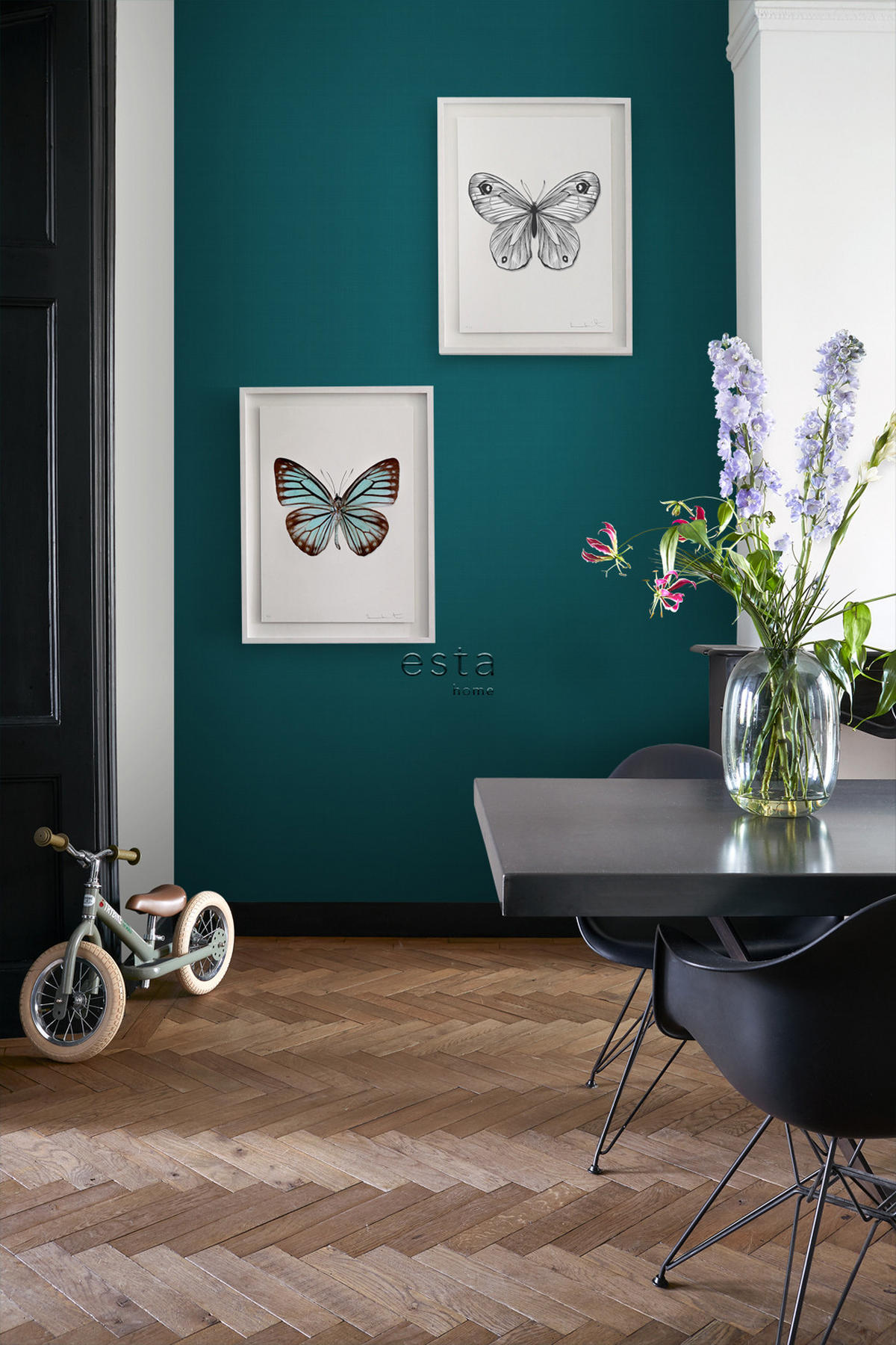 TAPETE Leinen-Optik 53 cm x 10.05 m - Blau, Papier (53/1000cm) - ESTAhome