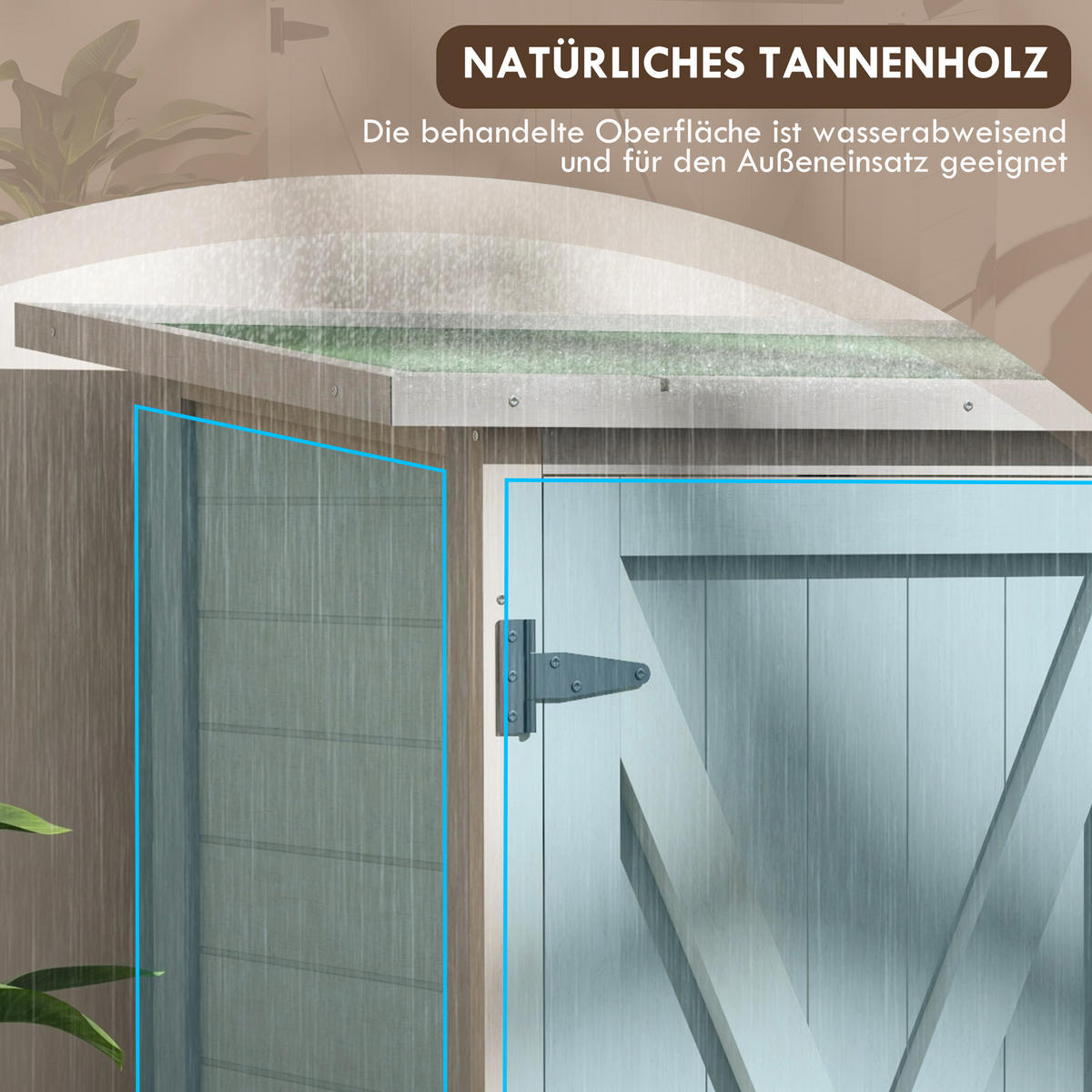 GARTENSCHRANK aus Holz - Hellgrau, Holz (55/117/110cm) - Outsunny