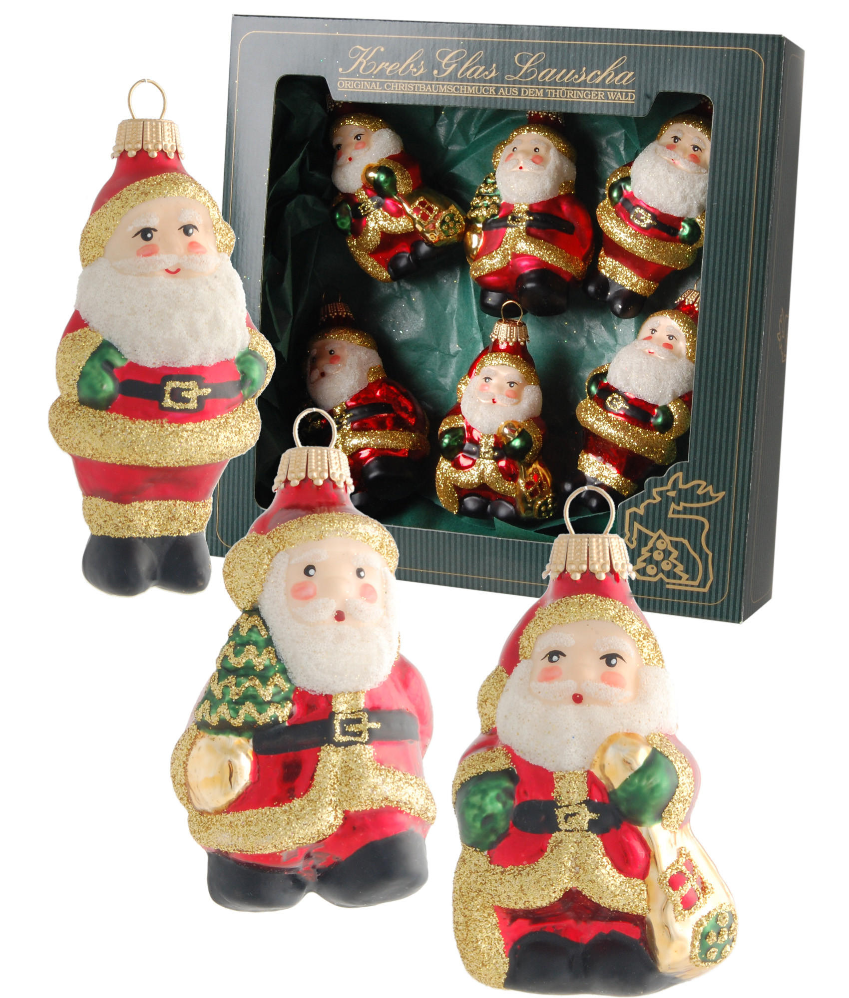 Krebs Glas Lauscha Christbaumschmuck Rot 5x8x4 cm