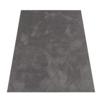 KURZFLORTEPPICH Waschbar, mit Rauten-Struktur, Anthrazit, 60 x 100 cm - Anthrazit, Textil (60/100cm) - KADIMA DESIGN