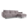 ECKSOFA mit Schlaffunktion Samt Stoff Violett - Lila/Flieder, Textil/Metall (242/162cm) - LaMiaSofa