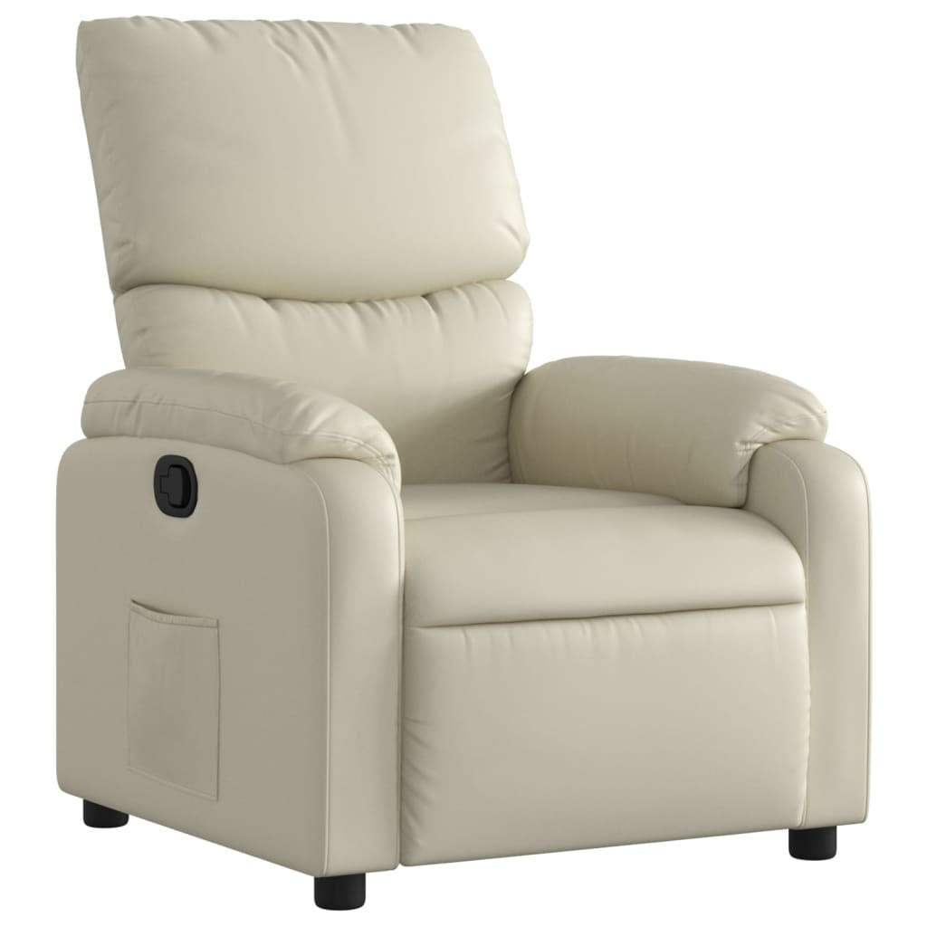 RELAXSESSEL Creme Kunstleder - Creme, Leder (99/99/75cm) - vidaXL