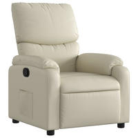 RELAXSESSEL Creme Kunstleder - Creme, Leder (99/99/75cm) - vidaXL