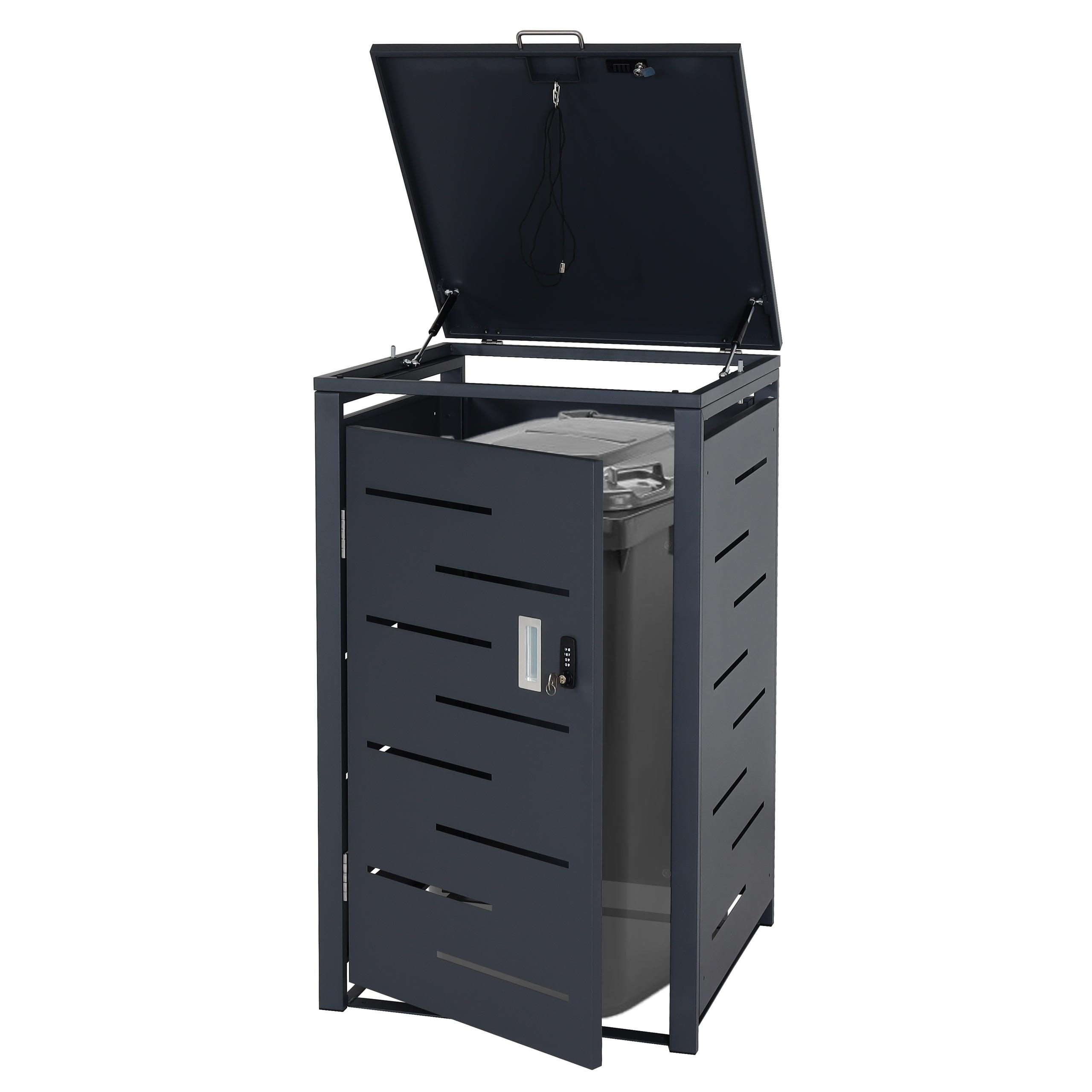 MÜLLTONNENBOX 1er 103x60x62cm erweiterbar Anthrazit - Anthrazit, Metall (60/103/62cm) - PROREGAL