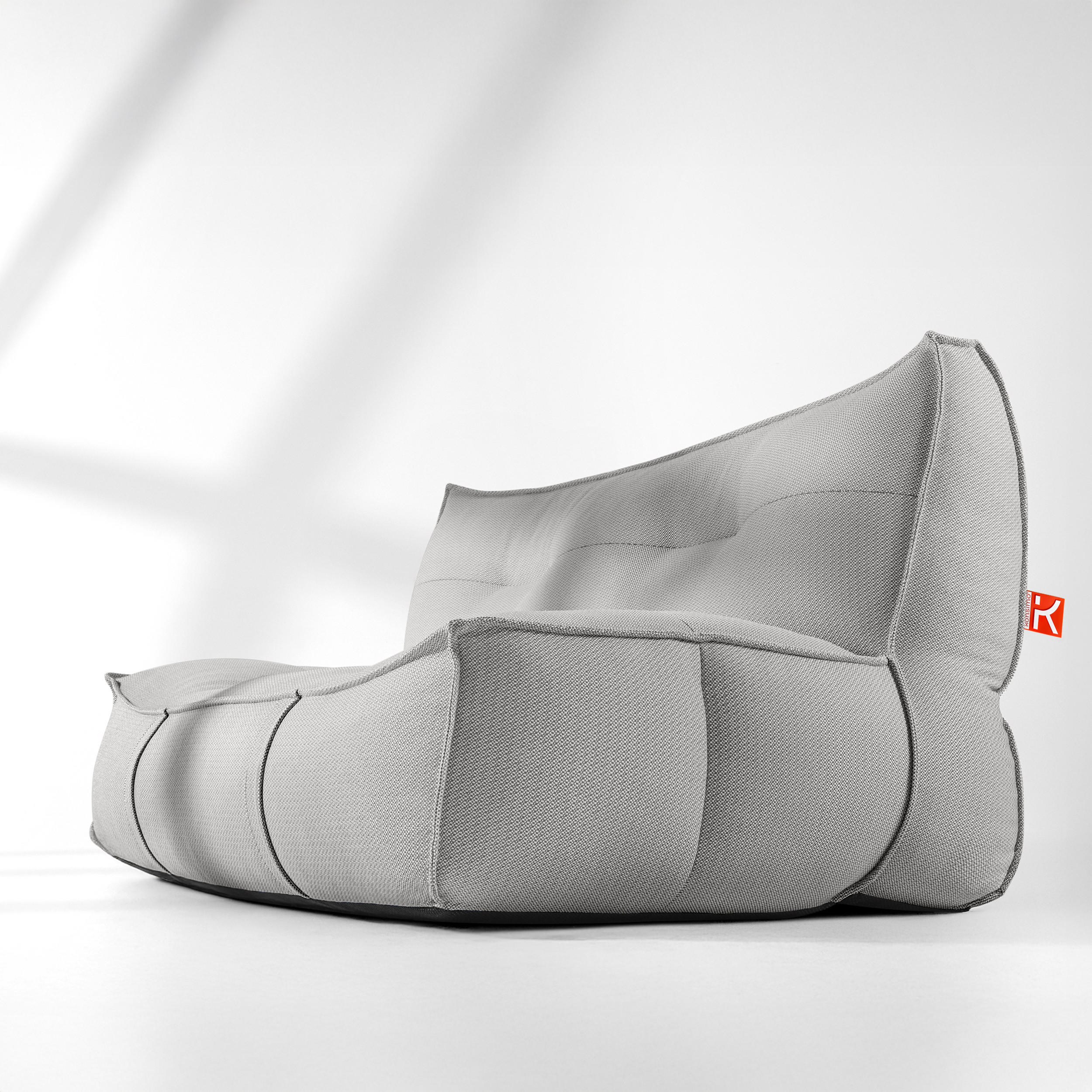 GARTENSOFA LOVIA Lounge, Dunkelgrau/Weiß - Dunkelgrau, Textil (177/82/106cm) - KONSIMO®