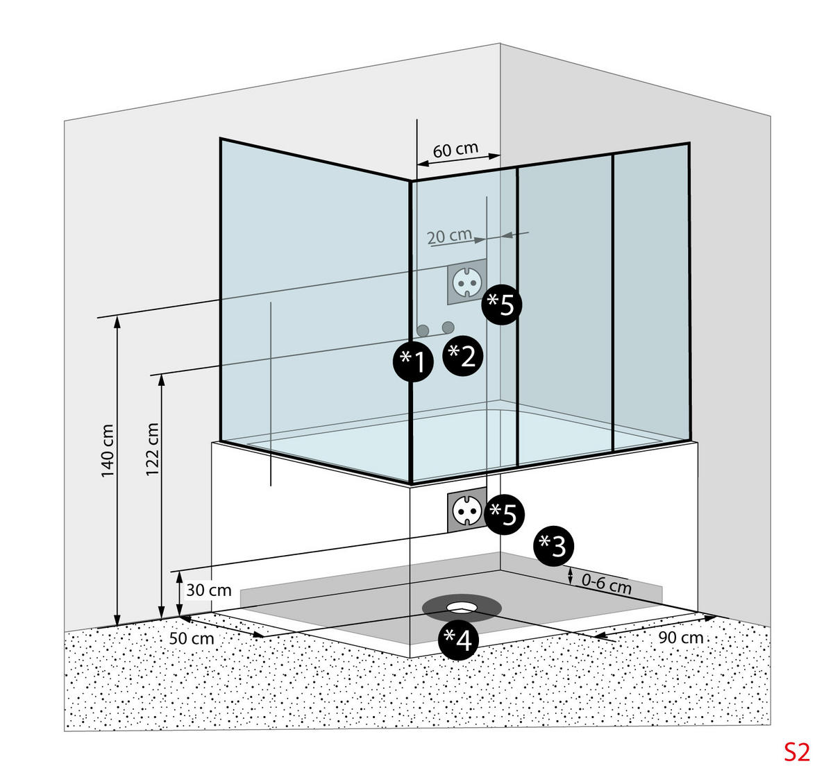DAMPFDUSCHE Whirlpool K80-SW-TH-C-SC - Schwarz, Glas/Kunststoff (180/100/228cm) - AcquaVapore by Sandra Jentho