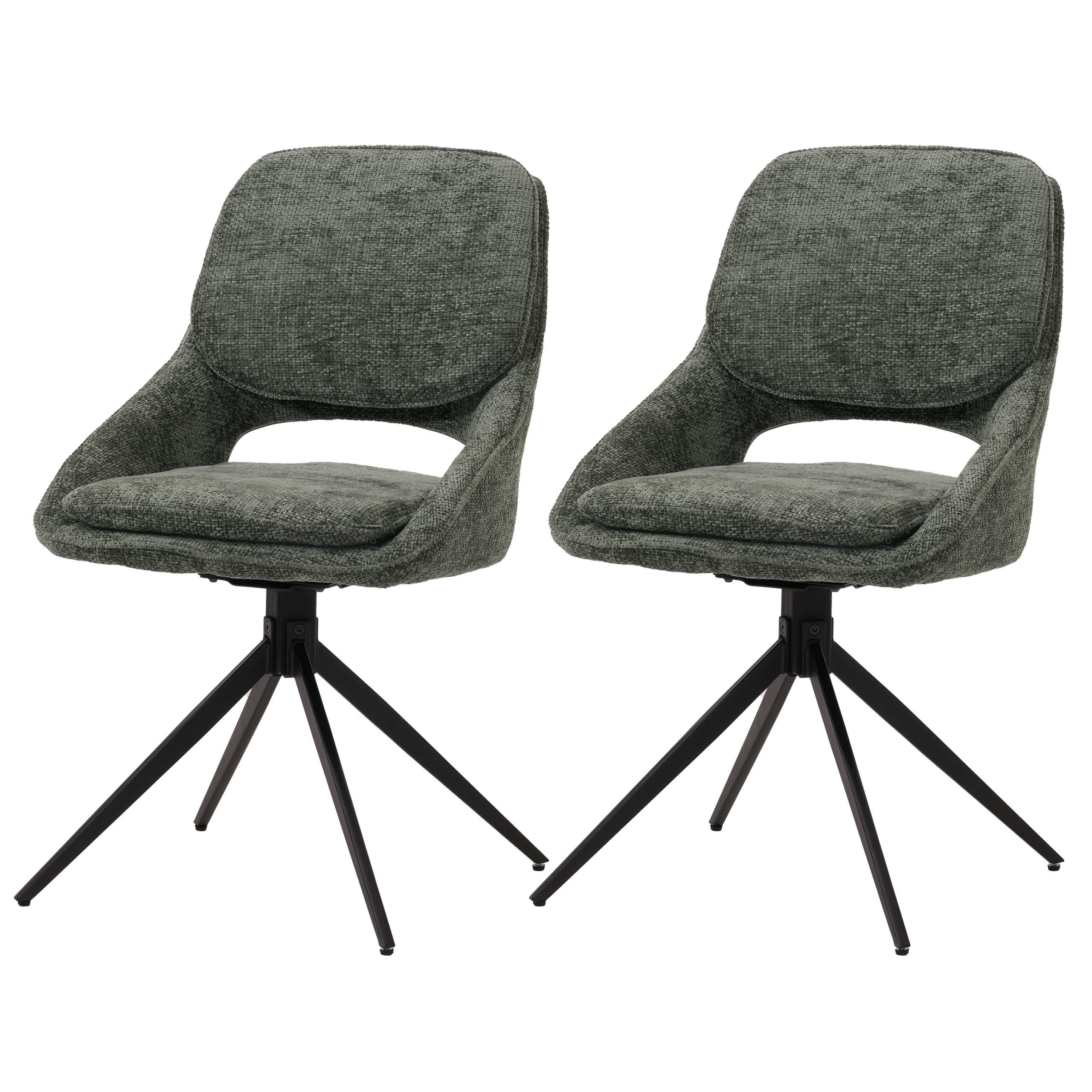 ESSZIMMERSTUHL Grün 2er-Set - Grün, Textil (55/87/55cm) - MCW