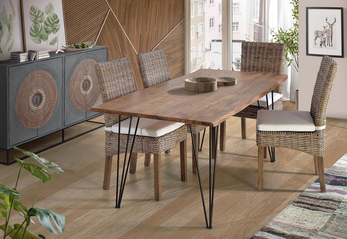 SIDEBOARD aus Mangoholz - Grau, Holz (40/91/150cm) - Giner y Colomer