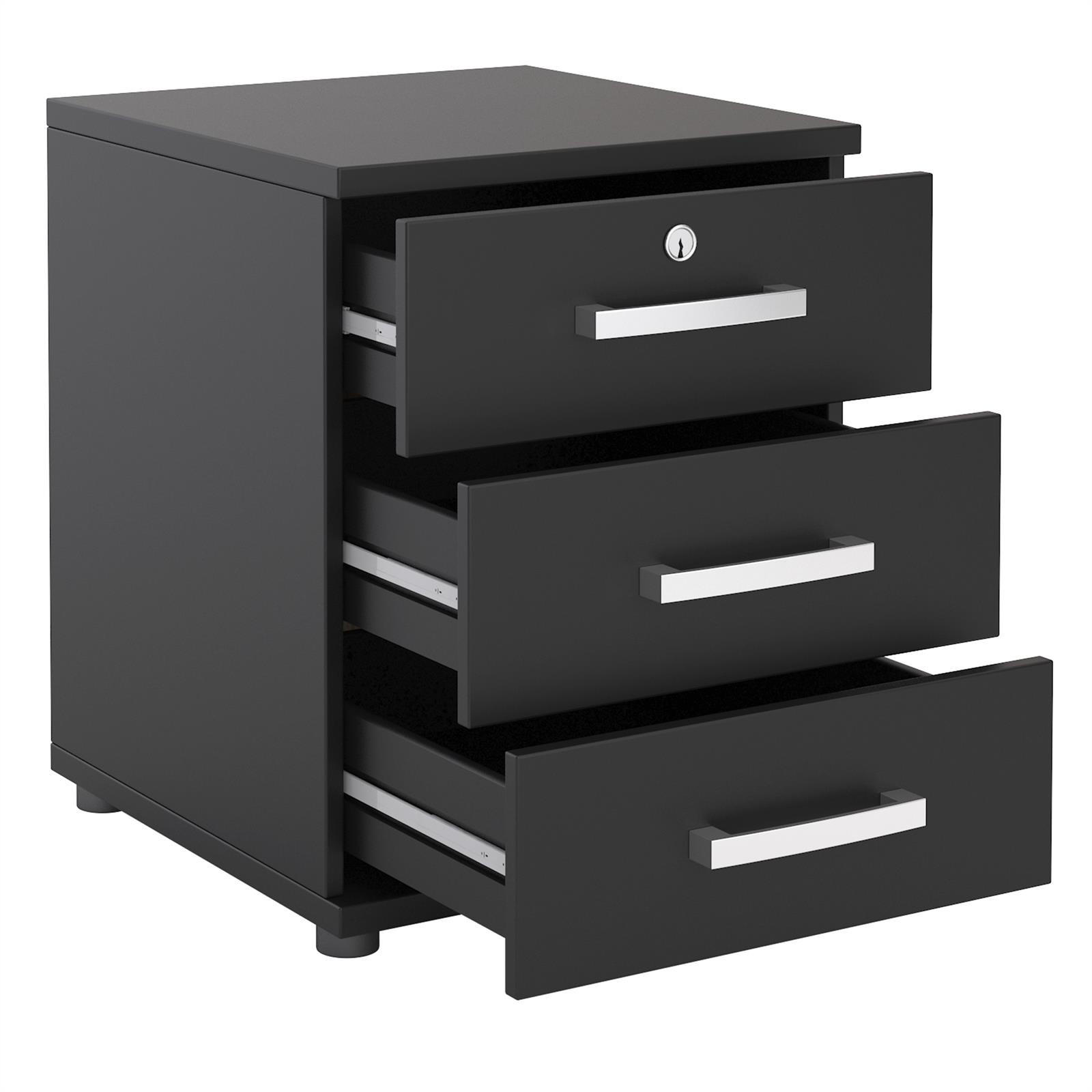 BÜROCONTAINER TORONTO - Schwarz, Holzwerkstoff (44/55/45cm) - CARO-Möbel