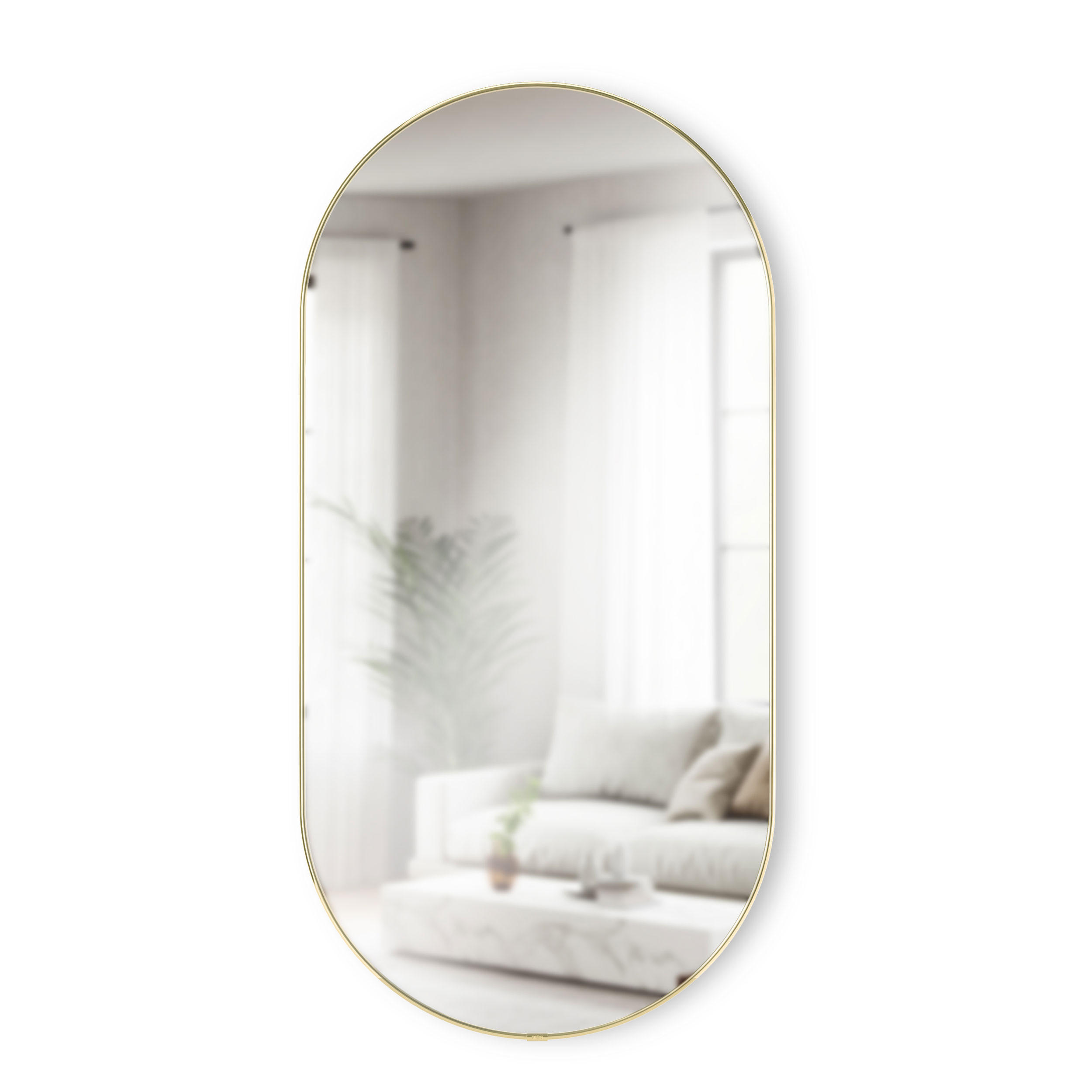 WANDSPIEGEL Hubba Pill, Messing - Goldfarben, Glas (91/4/45cm) - Umbra