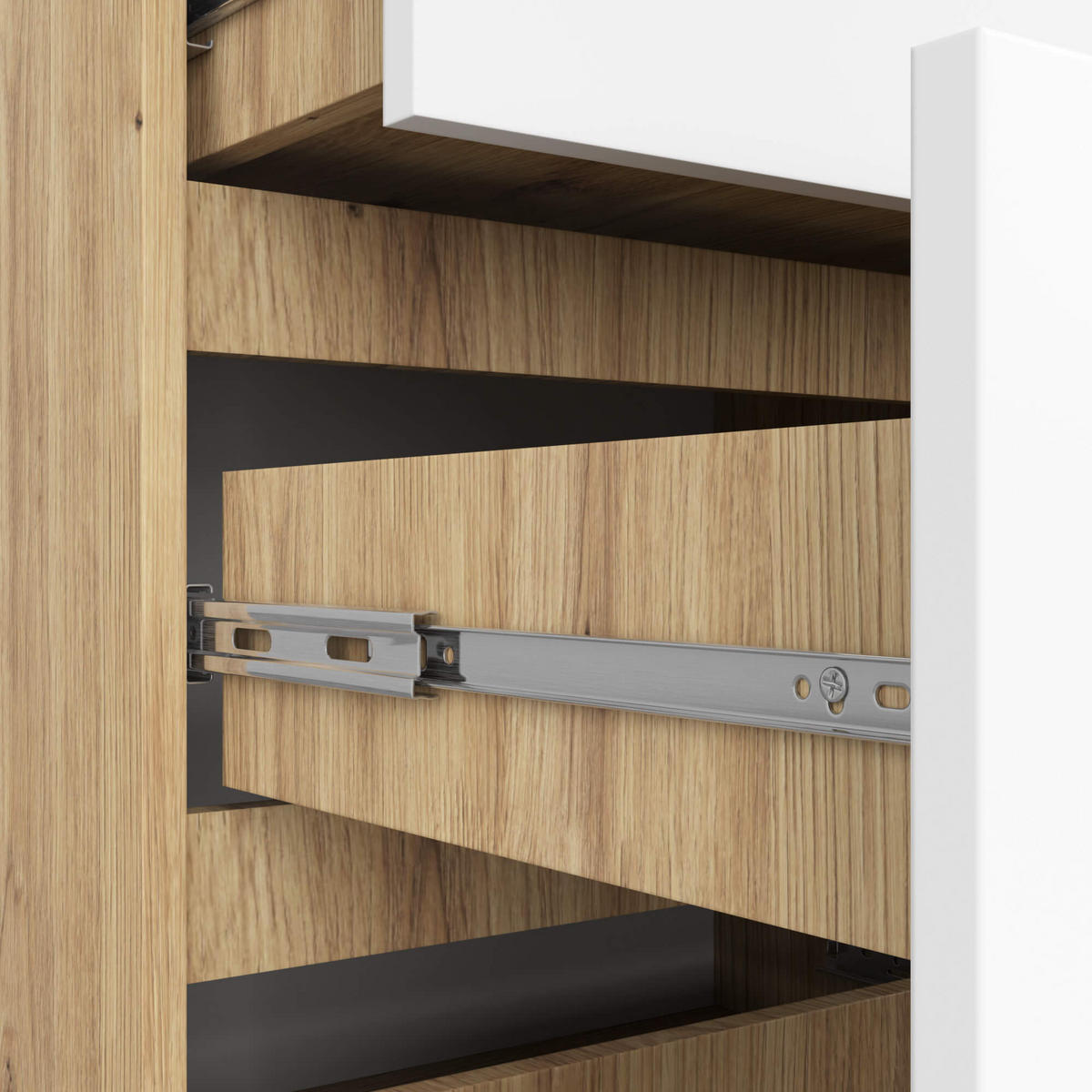 KOMMODE Eiche Artisan, Weiß 121/120/40 - Eiche Artisan/Weiß, Holzwerkstoff (120/121/40cm) - RAUMHIRSCH FURNITURE