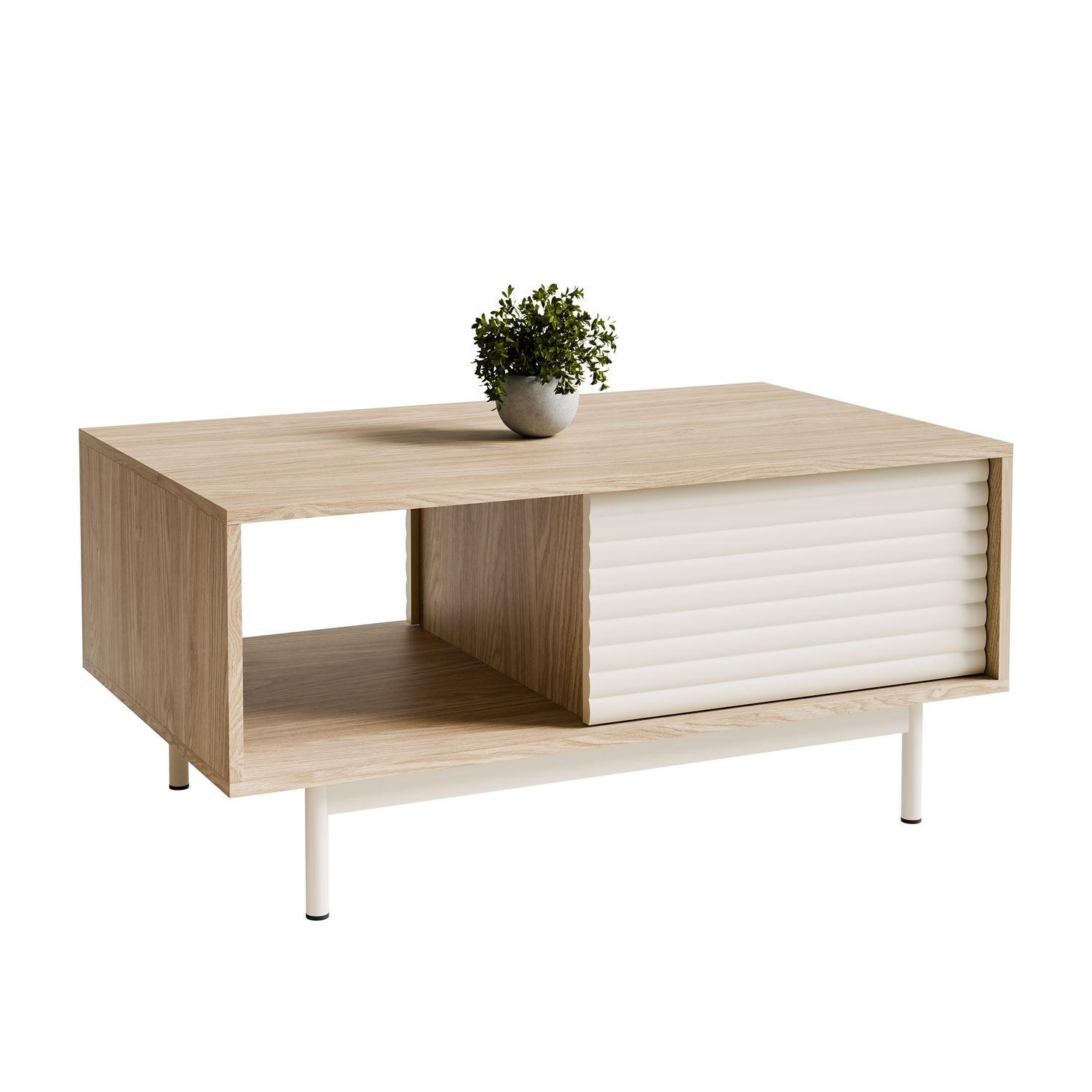 COUCHTISCH FLORENCE mit Stauraumn - Kaschmir, Holzwerkstoff (60/100/47cm) - Lookway