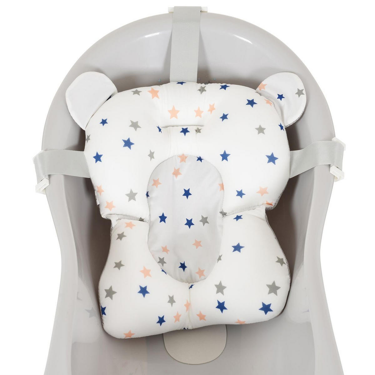 BABYBADEKISSEN Sea Stars HA-B48 bunt Badeauflage, Kunststoff-Clips, schnell trocknend, Rückenunterstützung - Multicolor, Textil (44/33cm) - Moni